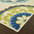 8' X 11' Green and Ivory Floral Indoor Outdoor Area Rug