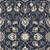 5' X 7' Navy Floral Vines Indoor Outdoor Area Rug