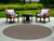 8' Round Mocha Geometric Pattern Indoor Outdoor Area Rug