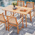 59" Natural Solid Wood Outdoor Dining Table with Umbrella Hole