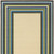 Ivory and Blue Striped Indoor Outdoor Area Rug