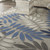 7' X 10' Blue And Gray Round Floral Stain Resistant Indoor Outdoor Area Rug