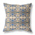 20" X 20" Brown And Blue Broadcloth Floral Throw Pillow