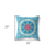 20" X 20" Blue And Red Broadcloth Floral Throw Pillow