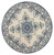 8' Round Gray and Ivory Round Damask Handmade Indoor Outdoor Area Rug