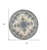 8' Round Gray and Ivory Round Damask Handmade Indoor Outdoor Area Rug
