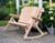 53" X 42" X 40" Natural Wood Rocking Loveseat
