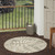 4' Round Gray And Ivory Round Floral Indoor Outdoor Area Rug