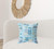 20" X 20" Sky Blue And White Broadcloth Floral Throw Pillow