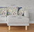 20" X 20" White, Yellow And Green Broadcloth Floral Throw Pillow