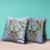 20x20 Green Brown Gray Bird Blown Seam Broadcloth Animal Print Throw Pillow