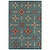 7' X 9' Blue and Orange Moroccan Indoor Outdoor Area Rug