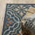 7' X 9' Blue and Orange Moroccan Indoor Outdoor Area Rug