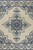 2' X 3' Ivory and Blue Damask Handmade Indoor Outdoor Area Rug