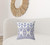 20" X 20" White And Blue Broadcloth Floral Throw Pillow