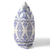 20" X 20" White And Blue Broadcloth Floral Throw Pillow