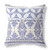 20" X 20" White And Blue Broadcloth Floral Throw Pillow