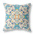 20" X 20" Off White And Blue Broadcloth Floral Throw Pillow