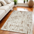 8' Runner Red and Ivory Abstract Power Loom Runner Rug