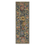 6' Gray Yellow And Blue Oriental Runner Rug With Fringe
