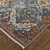 12' Ivory Blue and Brown Floral Power Loom Runner Rug With Fringe
