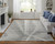 3' X 5' Ivory and Gray Abstract Hand Knotted Worn Faded Area Rug