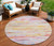 Round Abstract Washable Indoor Outdoor Area Rug
