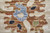 7' X 10' Ivory Red and Blue Floral Power Loom Area Rug