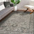 5' X 7' Gray Dark Gray And Dark Pink Oriental Hand Woven Area Rug With Fringe