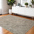 4' X 6' Brown And Beige Wool Oriental Hand Tufted Area Rug