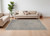 7' X 10' Gray Blue and Taupe Oriental Power Loom Worn Faded Area Rug With Fringe