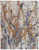 5' X 8' Ivory Blue and Brown Abstract Power Loom Area Rug