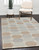 5' X 8' Ivory and Silver Wool Abstract Geometric Hand Tufted Non Skid Area Rug