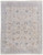 4' X 6' Ivory Tan and Blue Floral Hand Woven Distressed Area Rug With Fringe