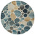 Round Geometric Washable Indoor Outdoor Area Rug