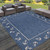 8' X 9' Blue and Natural Nautical Anchor Indoor Outdoor Area Rug