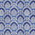 7' X 10' Ivory and Blue Damask Distressed Non Skid Area Rug
