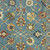 2' X 3' Blue Orange And Yellow Oriental Area Rug With Fringe