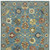 2' X 3' Blue Orange And Yellow Oriental Area Rug With Fringe
