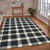 8' X 10' Charcoal And Ivory Wool Plaid Hand Tufted Area Rug