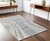 4' X 6' Ivory Gray and Blue Abstract Hand Knotted Worn Faded Area Rug