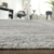 4' X 6' Ivory and Gray Abstract Hand Knotted Worn Faded Area Rug