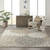 8' X 11' Gray And Ivory Floral Indoor Outdoor Area Rug