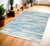 4' X 6' Ivory Blue and Gray Striped Area Rug