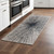 8' Gray and Ivory Abstract Power Loom Runner Rug