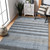 9' X 12' Gray And Light Blue Wool Striped Hand Woven Area Rug