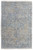 5' X 8' Gray Blue and Tan Abstract Hand Woven Distressed Area Rug With Fringe