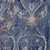 6' Navy Blue and Orange Ogee Distressed Non Skid Runner Rug