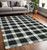 5' X 7' Charcoal And Ivory Wool Plaid Hand Tufted Area Rug