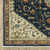2' X 3' Blue Ivory And Orange Oriental Area Rug With Fringe